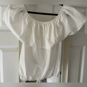 Atmosphere White Ruffle Off-Shoulder Blouse